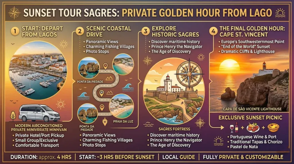 Sunset Tour Sagres: Private Golden Hour from Lagos