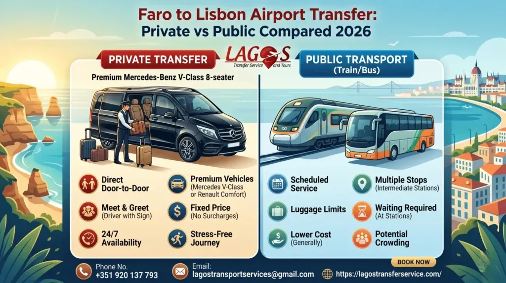 Faro to Lisbon Airport Transfer: Private vs Public Compared 2026