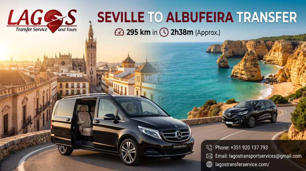 Seville to Albufeira Transfer: 295 km in 2h38m
