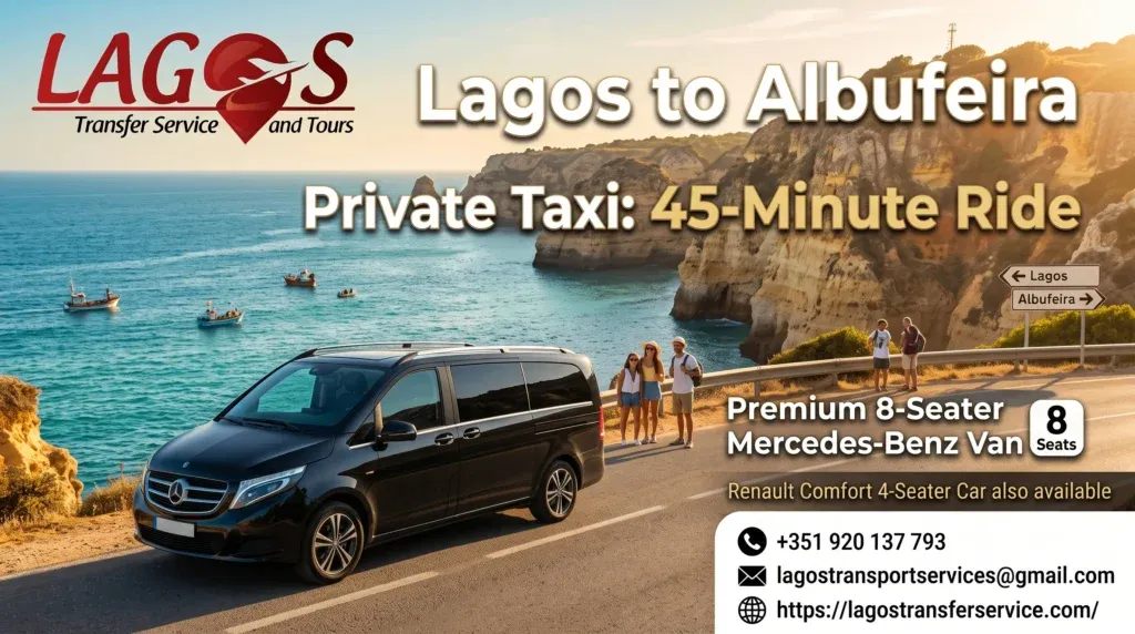 Lagos to Albufeira Private Taxi: 45-Minute Ride
